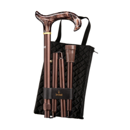 Deluxe Schlank Faltstock Perlmutt, Bronze-Braun